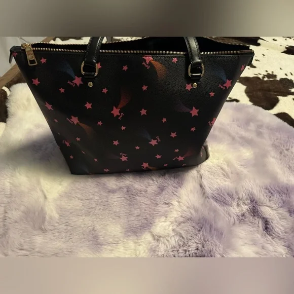 Coach Disco Star Print Crossgrain Leather Gallery Tote Bag - Picture 4 of 12